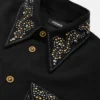 Overshirt aus Wolle mit Nieten