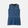 Plissiertes Denim-Kleid für Kinder