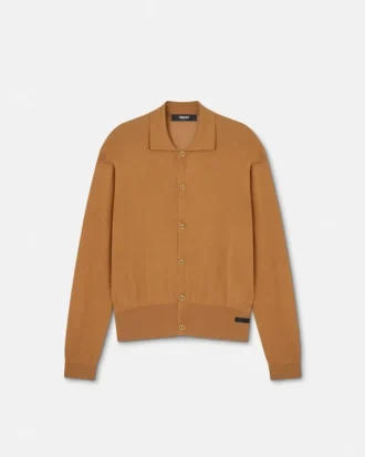 Polo-Strickjacke aus Seide und Baumwolle