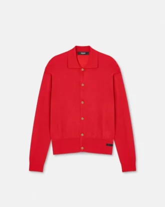 Polo-Strickjacke aus Seide und Baumwolle