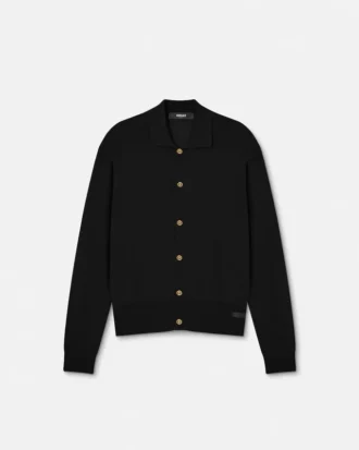 Polo-Strickjacke aus Seide und Baumwolle
