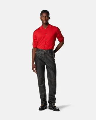Polo-Strickjacke aus Seide und Baumwolle