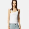 Ripp-Tanktop mit Barockschnalle