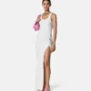 Rippstrick-Drapierkleid mit Sicherheitsnadel