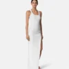 Rippstrick-Drapierkleid mit Sicherheitsnadel
