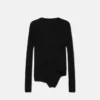 Safety Pin Asymmetrischer Strickpullover mit Rippmuster