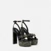 Sandalen mit Nieten und Gianni-Schleife 140 mm