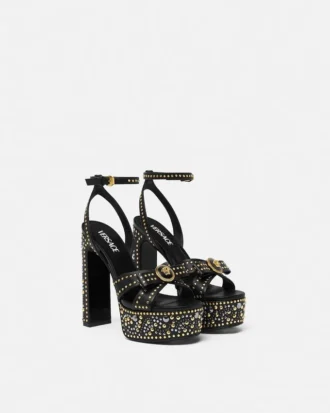 Sandalen mit Nieten und Gianni-Schleife 140 mm