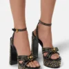 Sandalen mit Nieten und Gianni-Schleife 140 mm