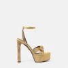 Satin-Sandalen mit Gianni Ribbon-Verzierung 140 mm