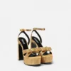 Satin-Sandalen mit Gianni Ribbon-Verzierung 140 mm