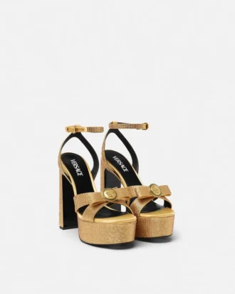 Satin-Sandalen mit Gianni Ribbon-Verzierung 140 mm