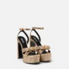 Satin-Sandalen mit Gianni Ribbon-Verzierung 140 mm