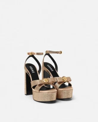 Satin-Sandalen mit Gianni Ribbon-Verzierung 140 mm