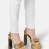 Satin-Sandalen mit Gianni Ribbon-Verzierung 140 mm