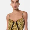 Seiden-Minikleid mit Allover-Cheetah-Print