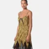 Seiden-Minikleid mit Allover-Cheetah-Print