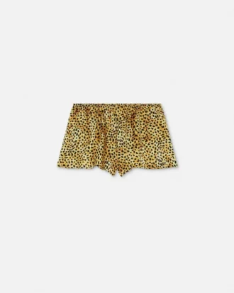 Seiden-Pyjama-Shorts mit Cheetah-Allover-Print