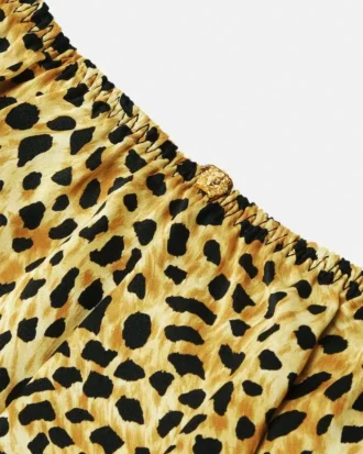 Seiden-Pyjama-Shorts mit Cheetah-Allover-Print