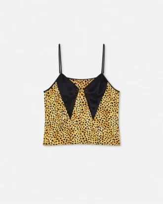 Seiden-Slip-Top mit Allover-Cheetah-Print