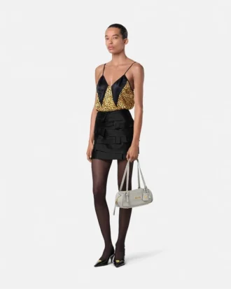 Seiden-Slip-Top mit Allover-Cheetah-Print