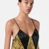 Seiden-Slip-Top mit Allover-Cheetah-Print
