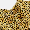 Seidenbodysuit mit Allover-Cheetah-Print