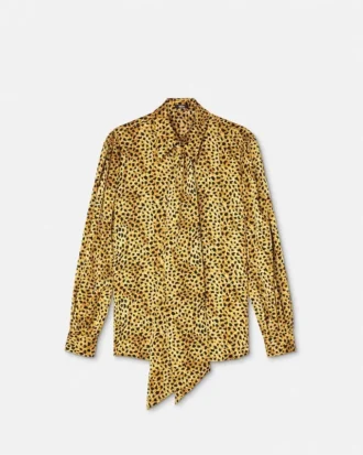 Seidenhemd mit Cheetah-Allover-Print