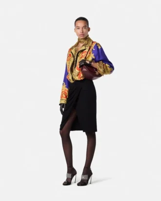Seidenhemd mit Cheetah-Allover-Print