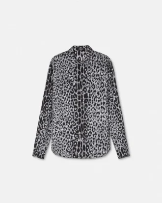 Seidenhemd mit Leopardenmuster