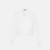 Shirt aus Baumwollpopeline mit Spitzenbesatz