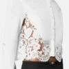 Shirt aus Baumwollpopeline mit Spitzenbesatz