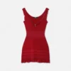 Strick-Mini-Kleid mit ausgestelltem Rock