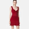 Strick-Mini-Kleid mit ausgestelltem Rock