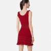 Strick-Mini-Kleid mit ausgestelltem Rock