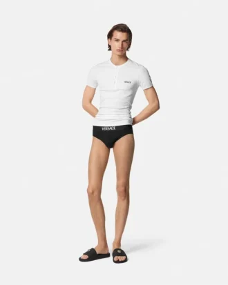 T-Shirt aus gerippter Baumwolle