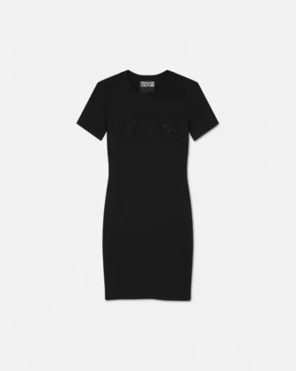 T-Shirt-Kleid mit Kristall-Logo