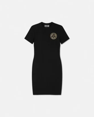 T-Shirt-Kleid mit V-Emblem