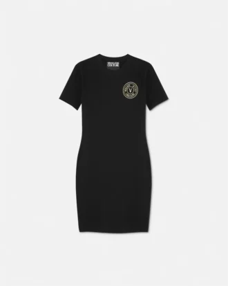 T-Shirt-Kleid mit V-Emblem