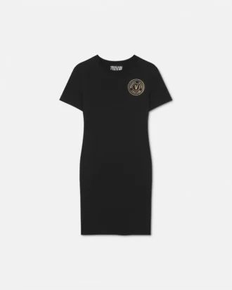 T-Shirt-Kleid mit V-Emblem-Logo