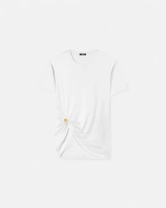 T-Shirt mit drapiertem Sicherheitsnadel-Detail