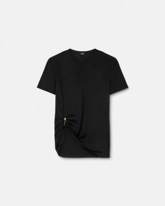 T-Shirt mit drapiertem Sicherheitsnadel-Detail