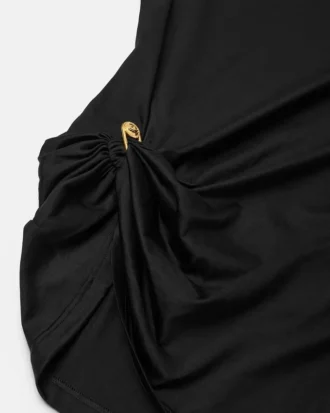 T-Shirt mit drapiertem Sicherheitsnadel-Detail
