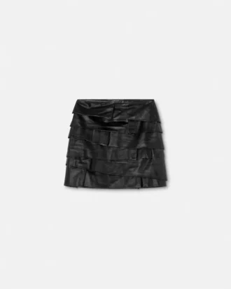 Taillierter Leder-Minirock