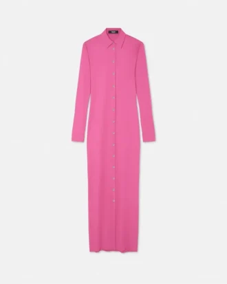 Tailliertes Maxikleid im Hemdstil