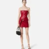 Trägerloses Minikleid aus Leder