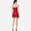 Trägerloses Minikleid aus Leder