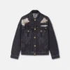 Truckerjacke aus Metall-Mesh-Denim