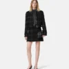 Tweed-Baumwolljacke mit Reißverschluss