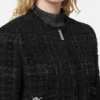 Tweed-Baumwolljacke mit Reißverschluss